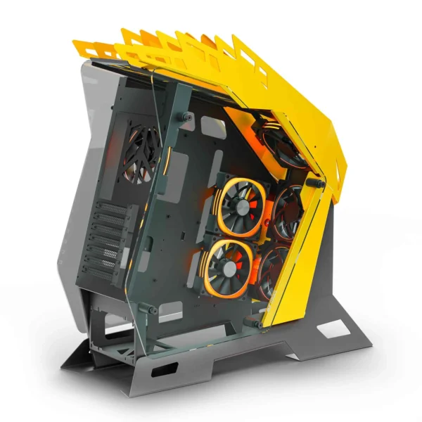 Ant Esports Cypher G7 Gaming Cabinet Black and Yellow 5