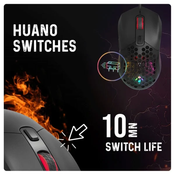Cosmic Byte Firestorm RGB Wired Gaming Mouse (Black) - Image 4