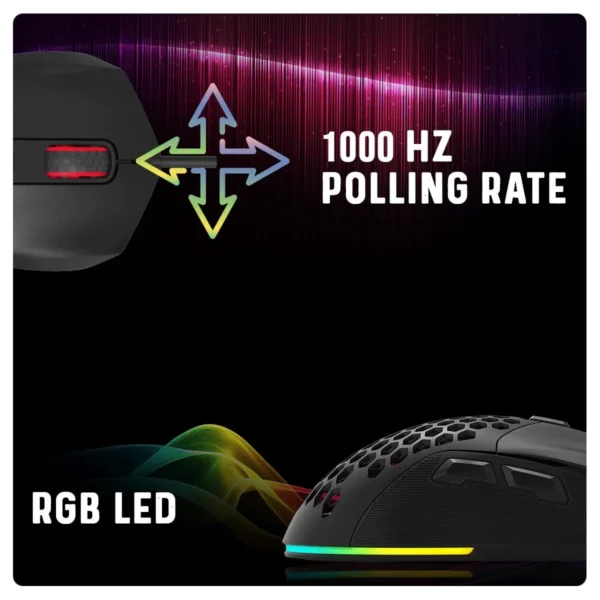 Cosmic Byte Firestorm RGB Wired Gaming Mouse (Black) - Image 5