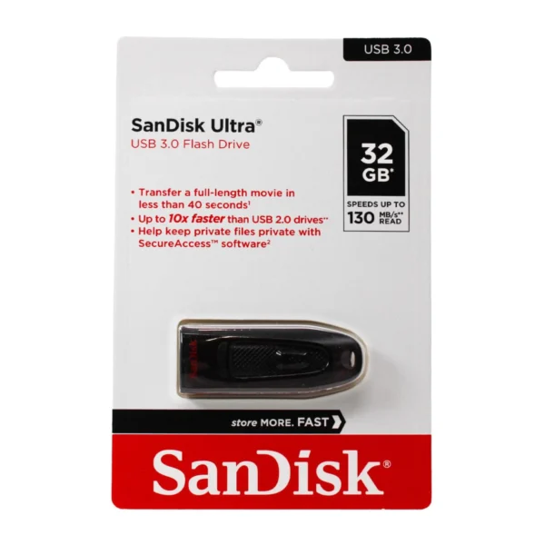 SanDisk Ultra CZ48 32GB USB Pen Drive Black - Image 2