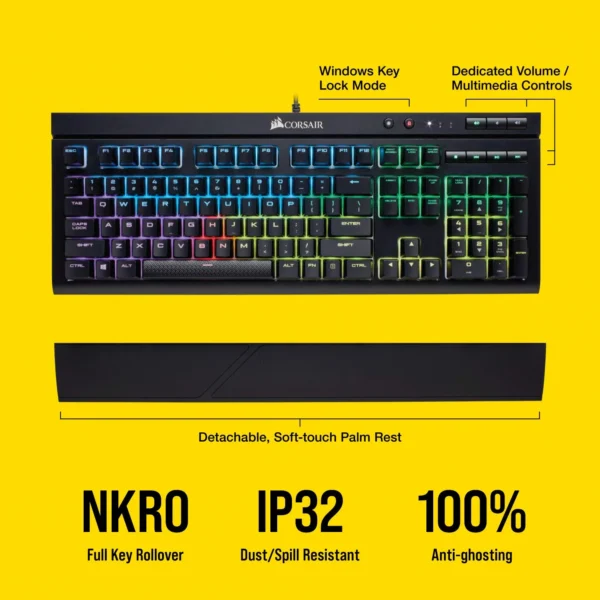 Corsair K68 RGB Cherry MX Mechanical Gaming Keyboard - Image 6