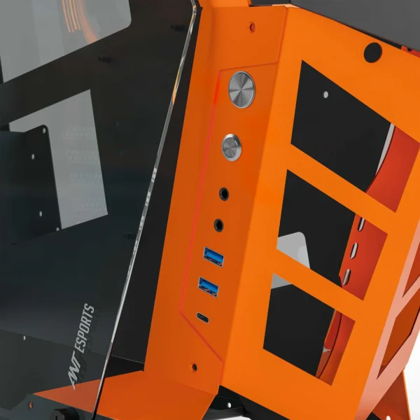 Ant Esports Cypher G3 Gaming Cabinet Black and orange - Image 6