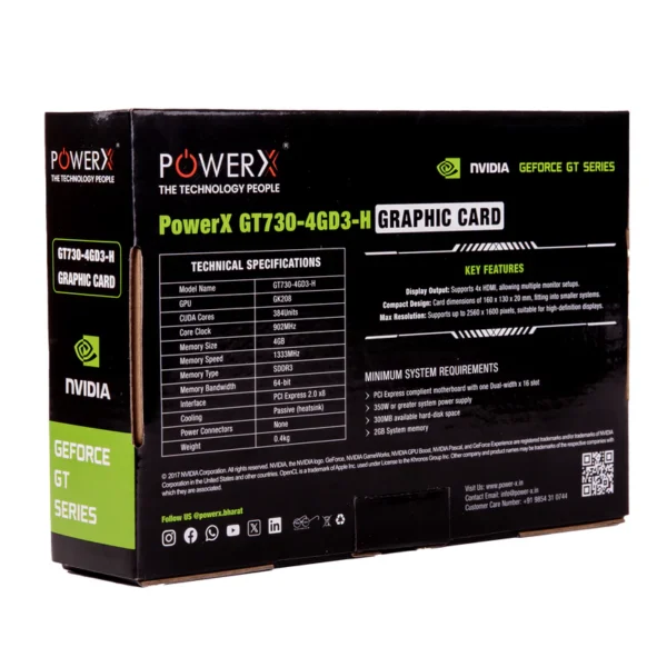 POWERX GT730 4GB DDR3 4HDMI Graphics Card - Image 6