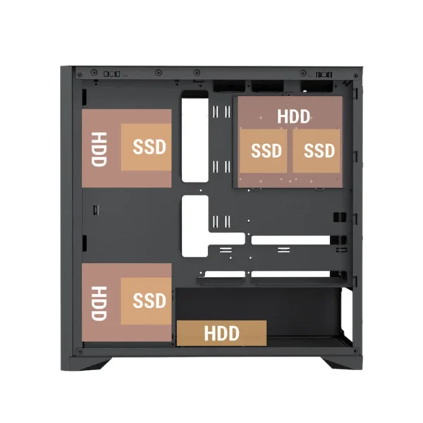 Ant Esports Zen Wood C3 Mid Tower Gaming Cabinet - Black - Image 4